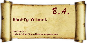 Bánffy Albert névjegykártya